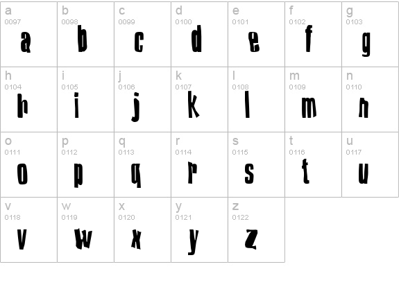Druillet lowercase a-z preview