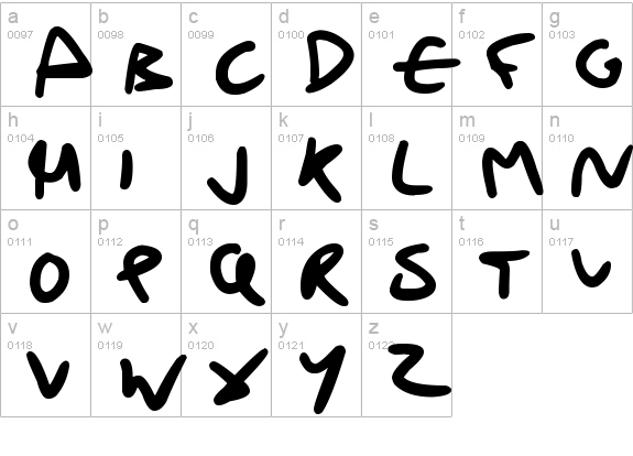 Drunk Handwritting
 lowercase a-z preview
