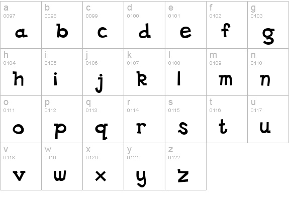 DS Goose lowercase a-z preview