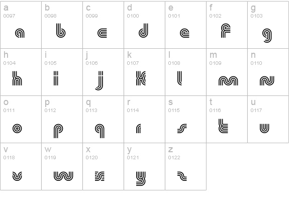 DS Lane lowercase a-z preview