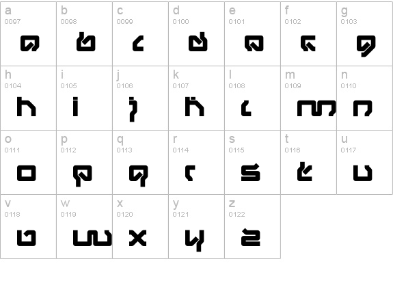 DS Mufdi  lowercase a-z preview