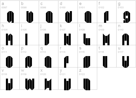 DS PlattenBau lowercase a-z preview
