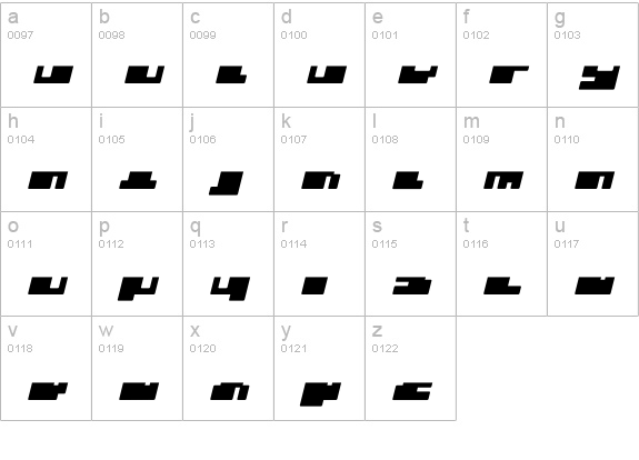 DS PTRLDizel05Plus lowercase a-z preview