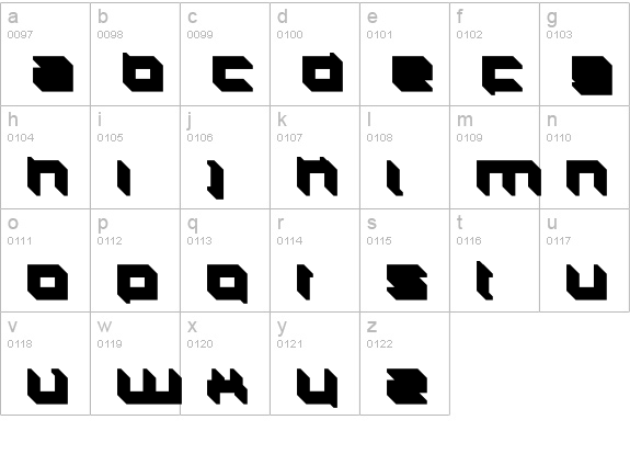 DS SQR553DR lowercase a-z preview