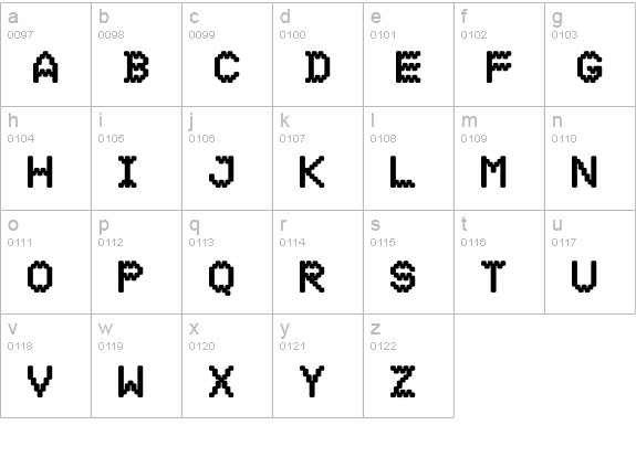 DS Ticket55 lowercase a-z preview