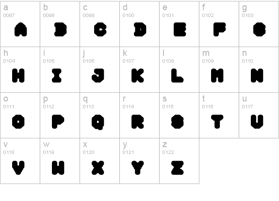 DS Ticket95 lowercase a-z preview