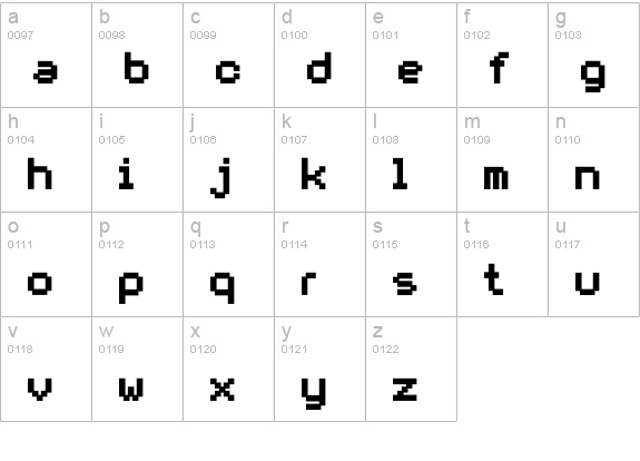 DS VDOTXT1 lowercase a-z preview