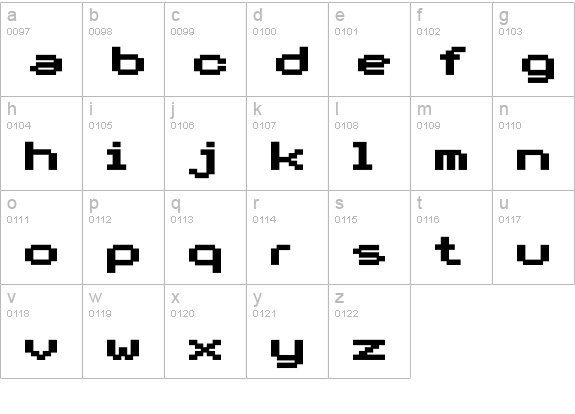 DS VDOTXT2 lowercase a-z preview