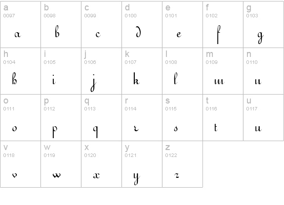 Dschidda lowercase a-z preview