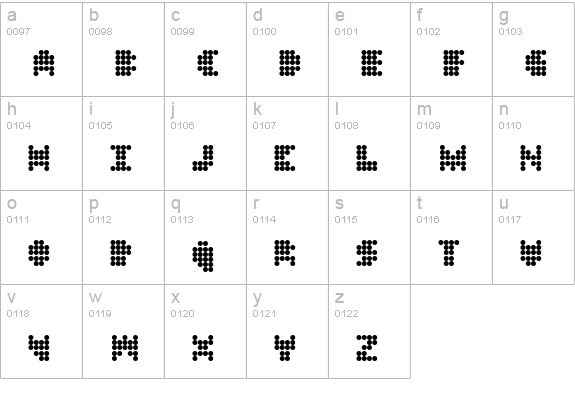 DT 104 lowercase a-z preview
