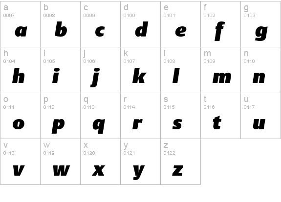 DTLArgoST-UltraHeavyItalic lowercase a-z preview