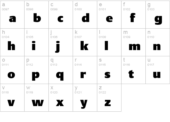 DTLArgoT-UltraHeavy lowercase a-z preview