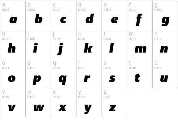 DTLArgoT-UltraHeavyItalic lowercase a-z preview