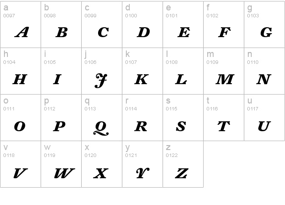 DTLFleischmannT-CapsBoldItalic lowercase a-z preview
