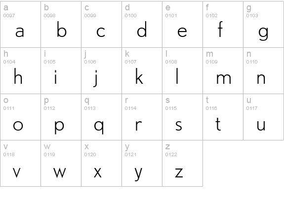 DTLNobelT-Light lowercase a-z preview