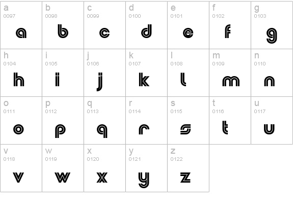 Dubbeldik MN lowercase a-z preview