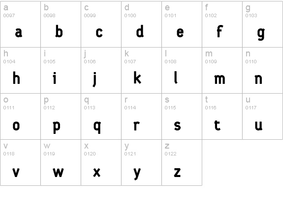 Dubius-Bold lowercase a-z preview