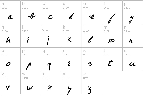 DuchampBold lowercase a-z preview