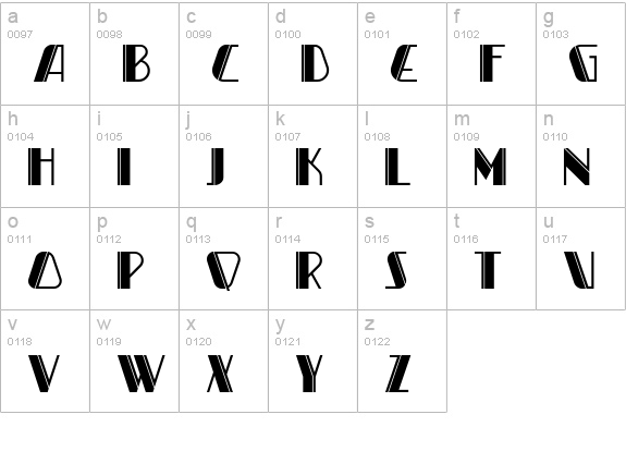 Duesenberg NF lowercase a-z preview