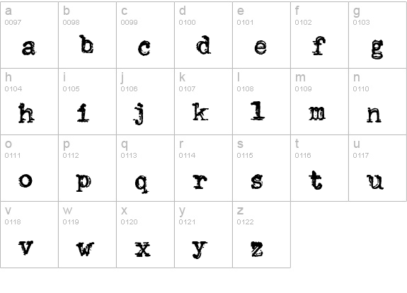 DumbOldTypewriter DoublePunch lowercase a-z preview
