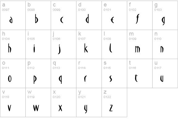 DuMoore lowercase a-z preview