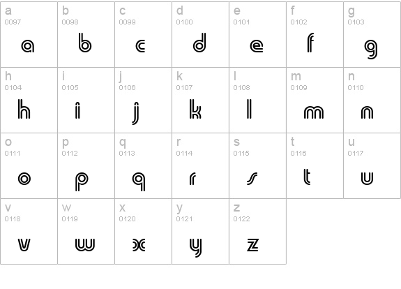 Duo-Line Regular lowercase a-z preview