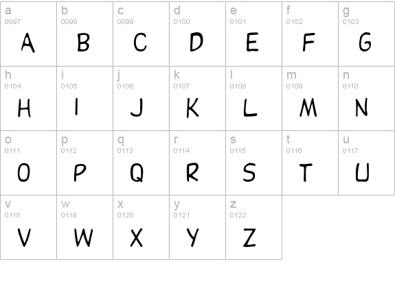 DupuyREGular lowercase a-z preview