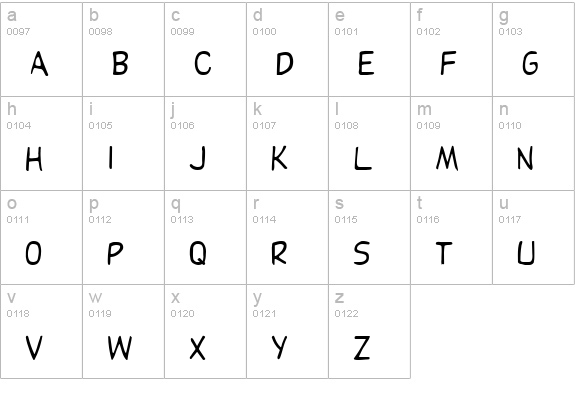 DupuyREGular Regular lowercase a-z preview