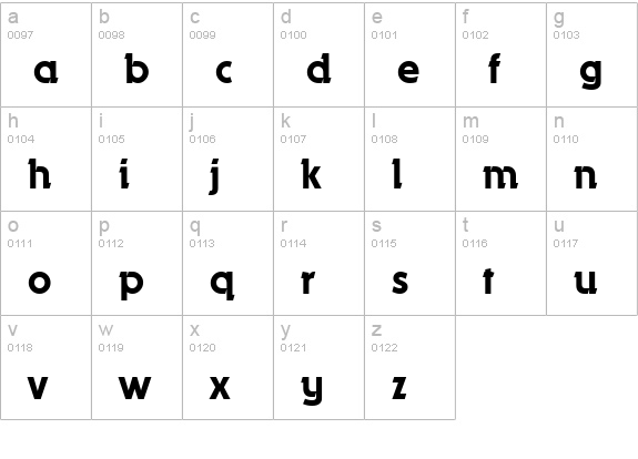 Durango-Regular lowercase a-z preview