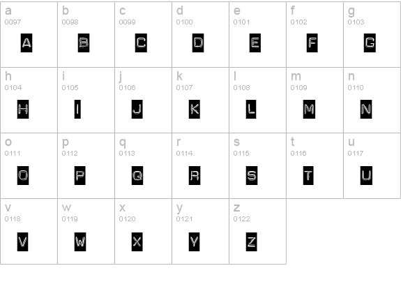 Dymo lowercase a-z preview