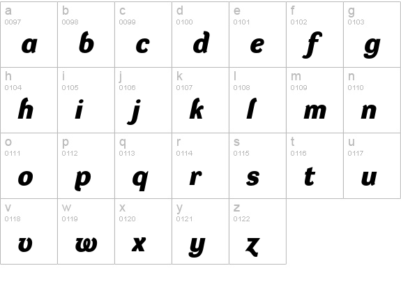 Dynamo Italic B E lowercase a-z preview