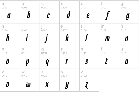 Dynamo Italic H X C lowercase a-z preview