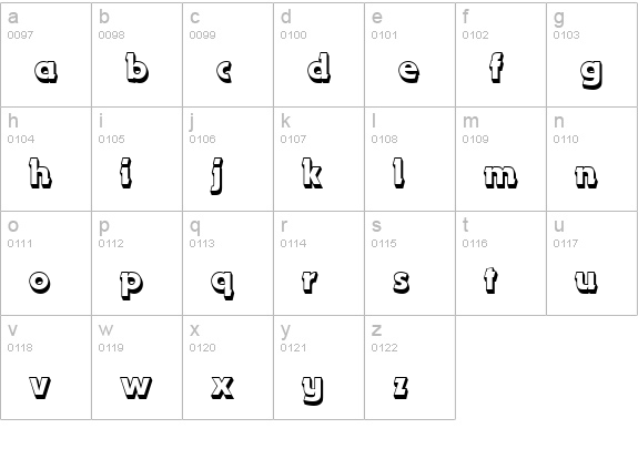 Dynamo MN Shadow lowercase a-z preview