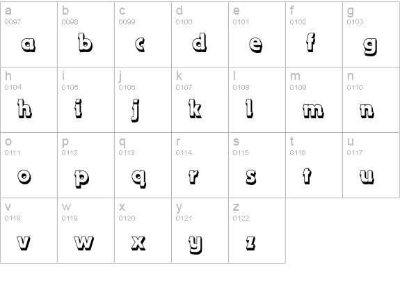 DynamoEF-BoldShadow lowercase a-z preview