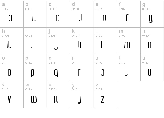 Dystorque BRK lowercase a-z preview