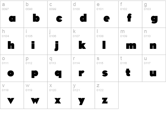Eagle-Black lowercase a-z preview