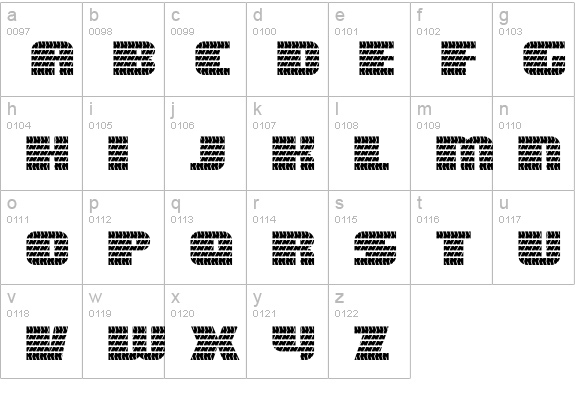 Eagle GT II lowercase a-z preview