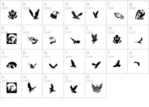 Eaglemania lowercase a-z preview