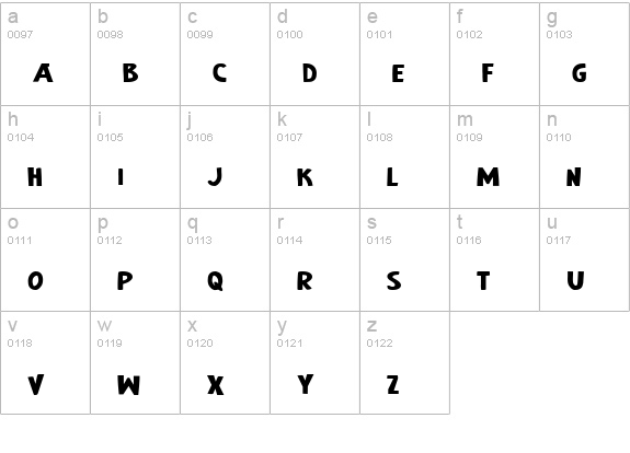 Earth's Mightiest Bold Expanded lowercase a-z preview