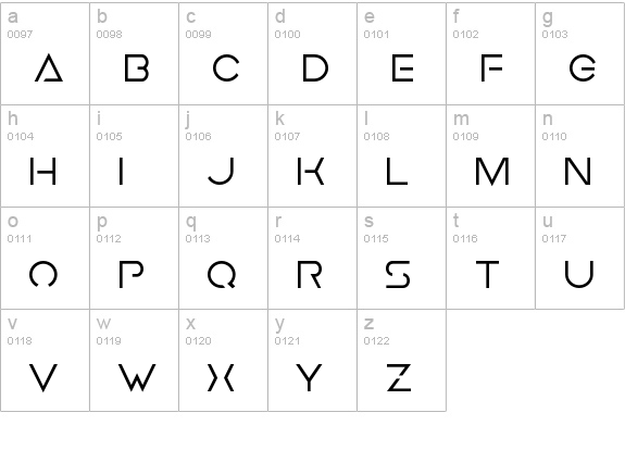 Earth Orbiter lowercase a-z preview