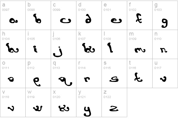 earthling. lowercase a-z preview