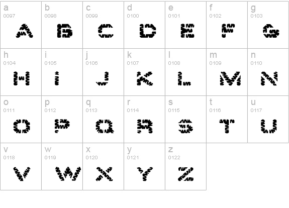 Earthwater lowercase a-z preview