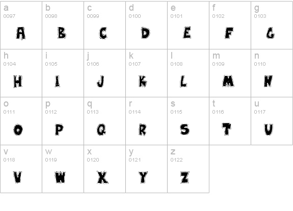 Earwax Wit lowercase a-z preview