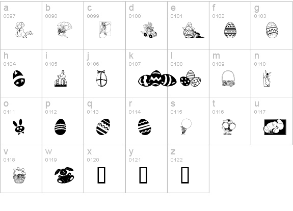 Easter art lowercase a-z preview
