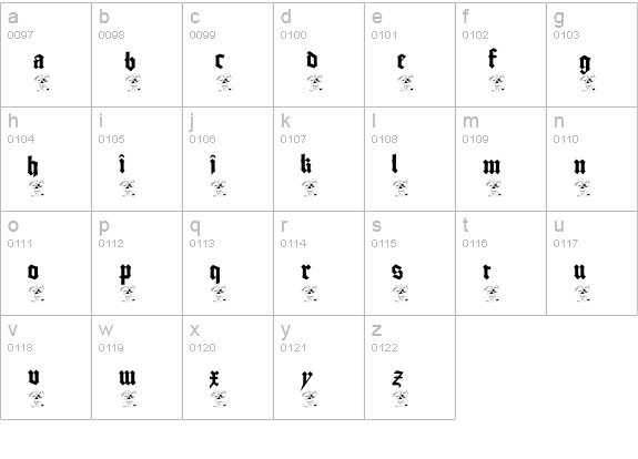 EasterBunny lowercase a-z preview