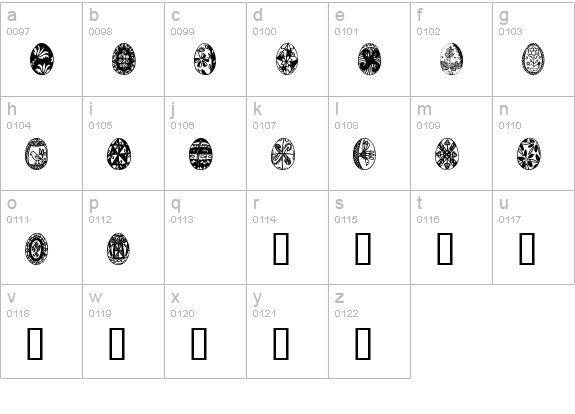 EasterTime lowercase a-z preview