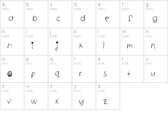 EasterYolk lowercase a-z preview