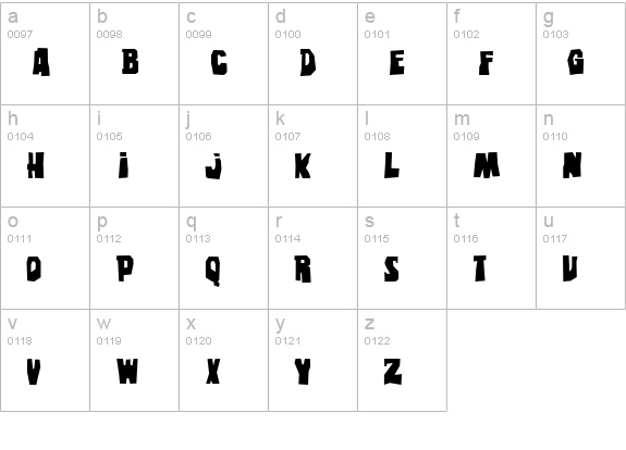 Eastwood lowercase a-z preview
