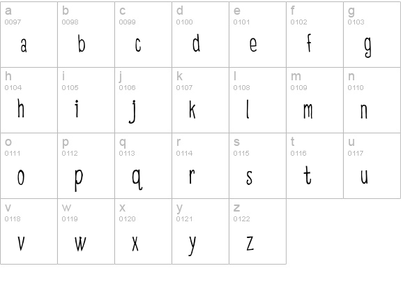 EatpooSkinny lowercase a-z preview