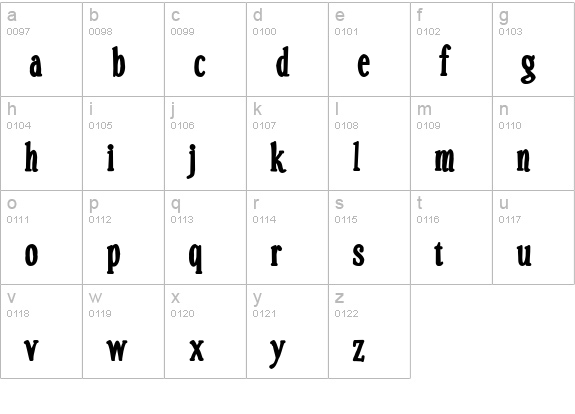 Echelon Ink lowercase a-z preview